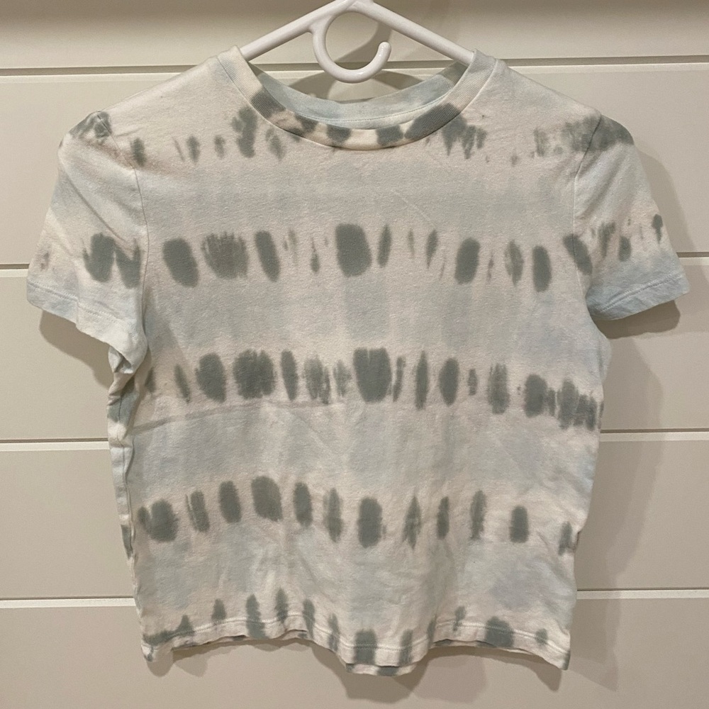 Gap Green/Blue Tie-Dye Shrunken Tee Cropped Top